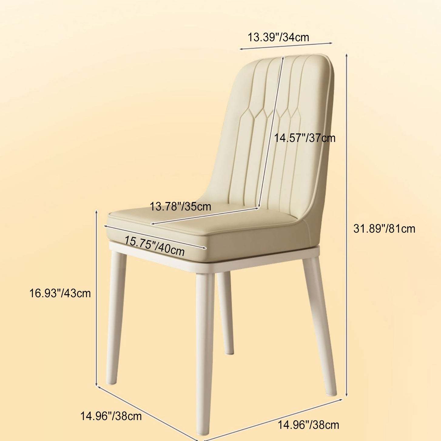 Contemporary Square PU Leather Upholstered Dining Chair — Gray Seat   Black Legs