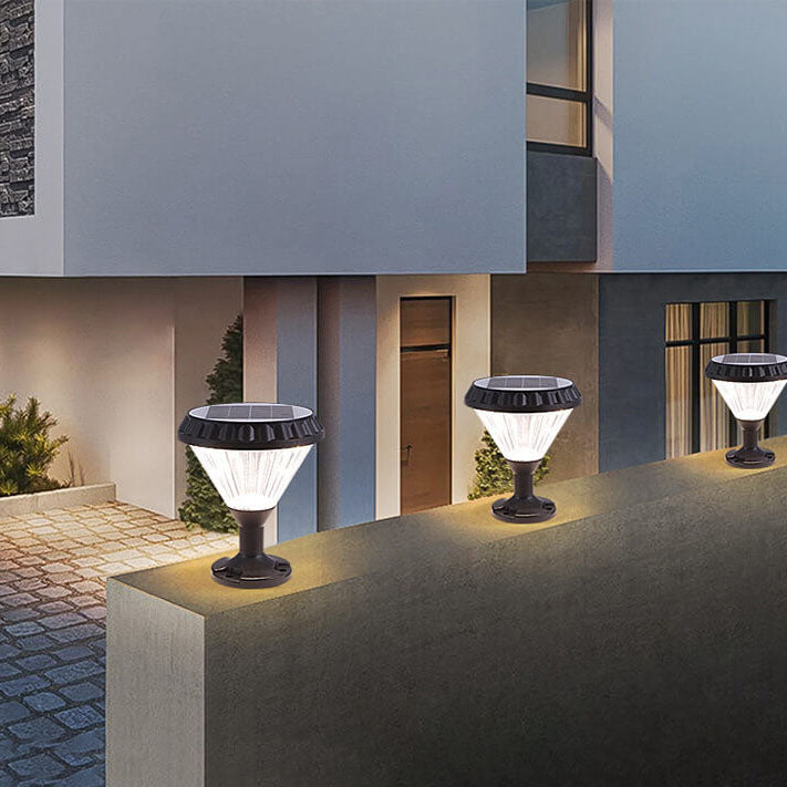 Modern Black Solar Die-Cast Aluminum Glass Column Light