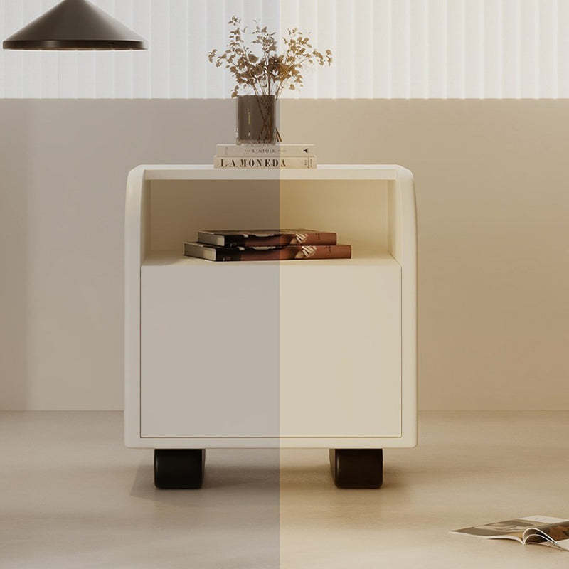 Minimalist Pine Eco Board Square Nightstand 1-Drawer