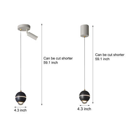 Small Metal Ball Modern Pendant with Spotlights