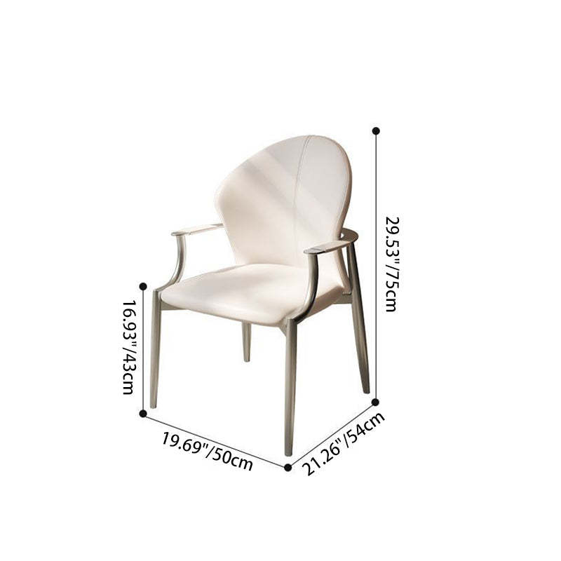 Minimalist Microfiber Leather Square Dining Chair