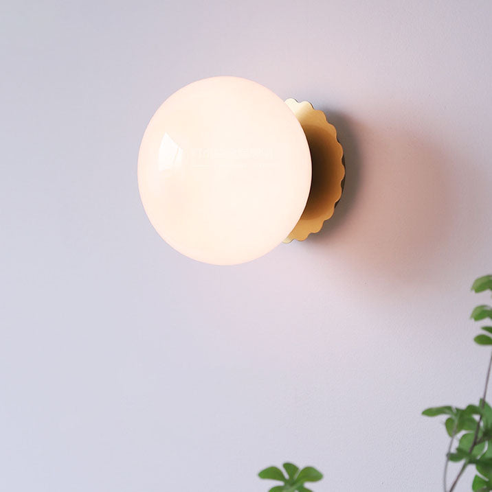 Modern Vintage Iron Glass Round Wall Sconce