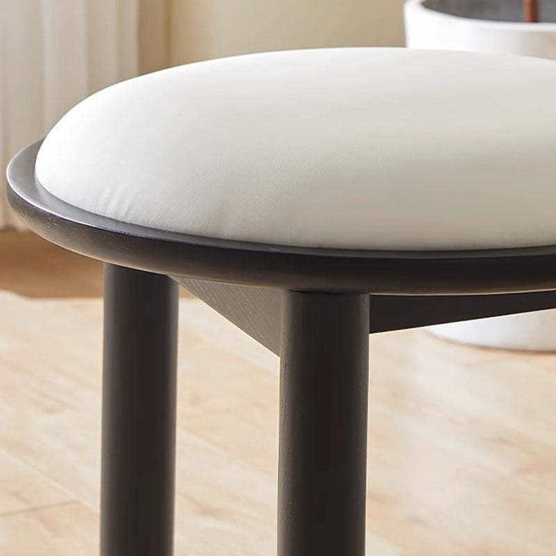 Scandinavian Solid Wood Lambswool Leather Dining Chair