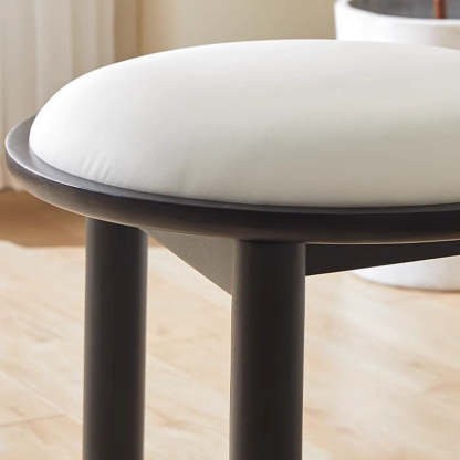 Scandinavian Solid Wood Lambswool Leather Dining Chair