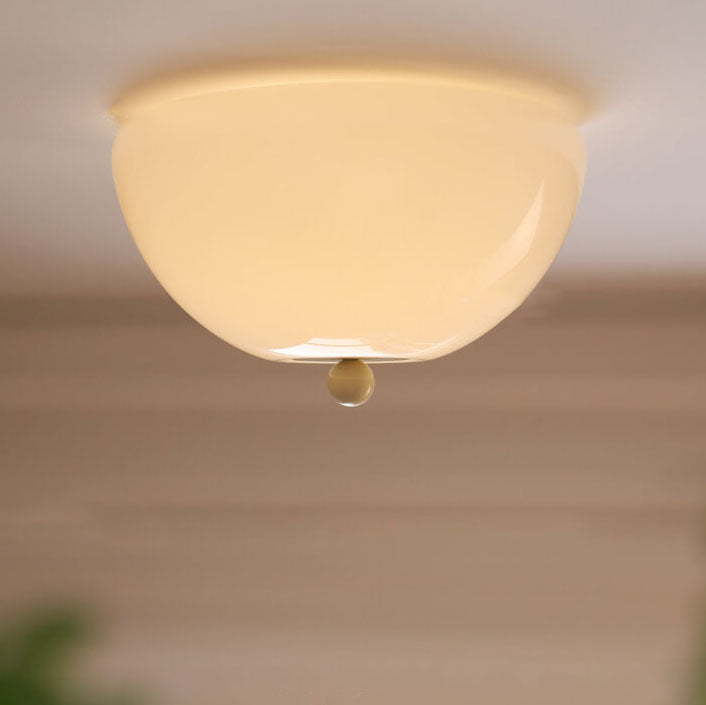 Nordic Iron Round Glass 4-Light Flush Ceiling Light