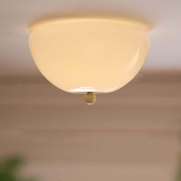 Nordic Iron Round Glass 4-Light Flush Ceiling Light