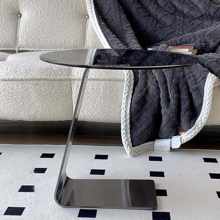 Modern Round Steel Glass Side Table