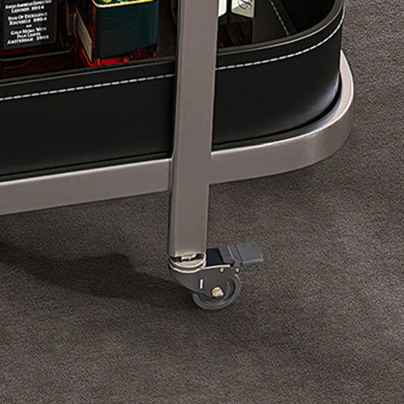 Luxury Rectangular Leather Steel Coffee Table — Coffee
