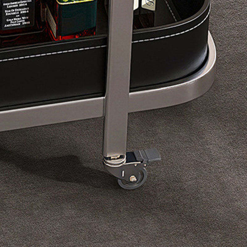 Luxury Rectangular Leather Steel Coffee Table — Coffee