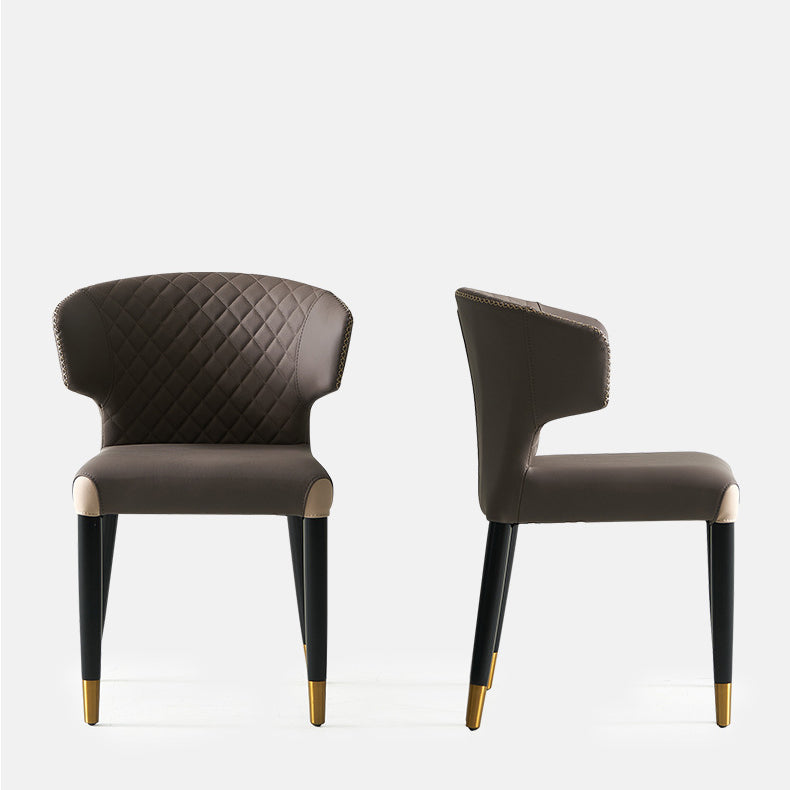 Minimalist Microfiber Wood Arc Dining Chair