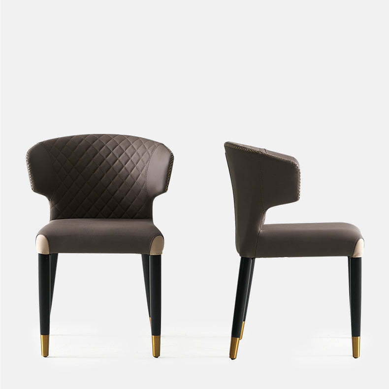 Minimalist Microfiber Wood Arc Dining Chair
