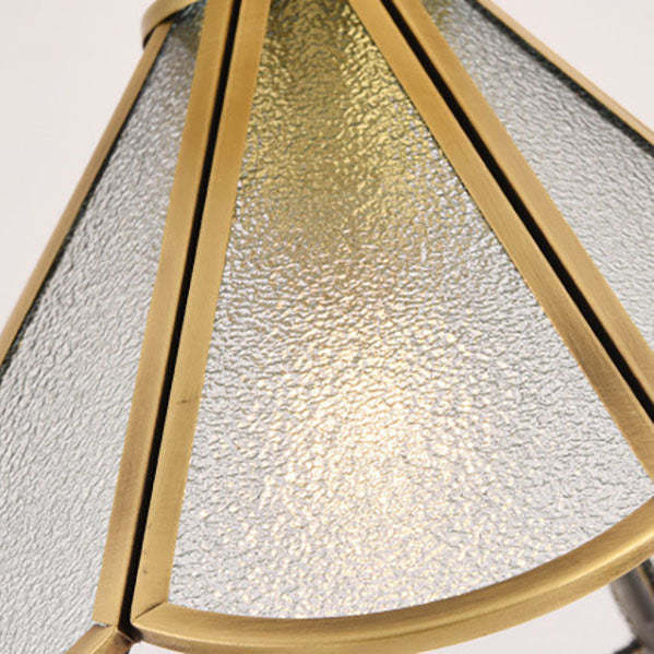 European Brass Glass Cone Ceiling Light