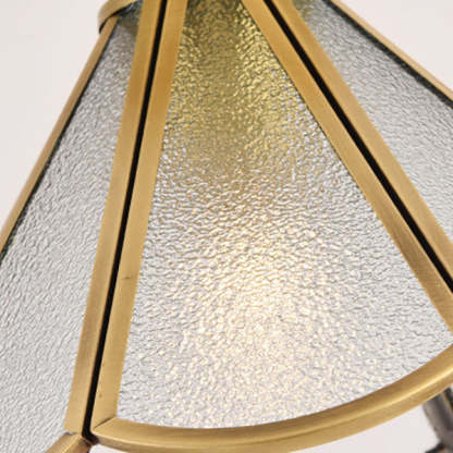 European Brass Glass Cone Ceiling Light