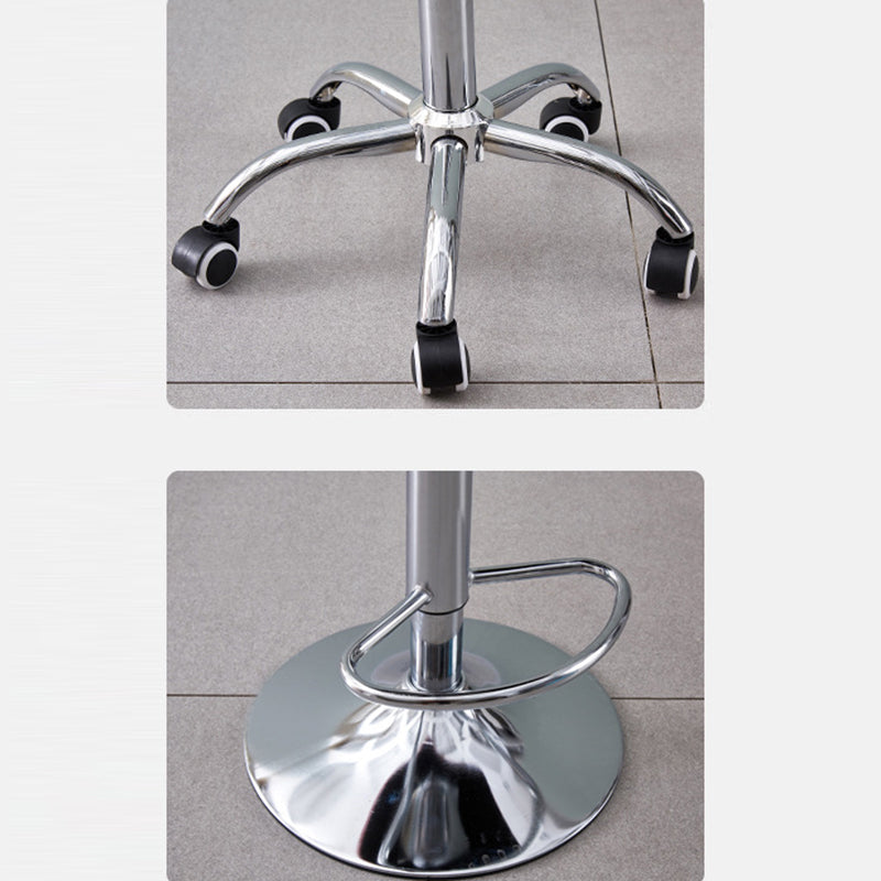 Minimalist Leather Metal Bar Stool With Backrest Adjustable