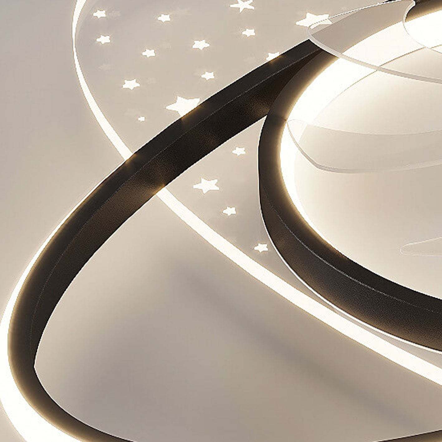 Modern Planet Star Effect LED Flush Mount Fan Light