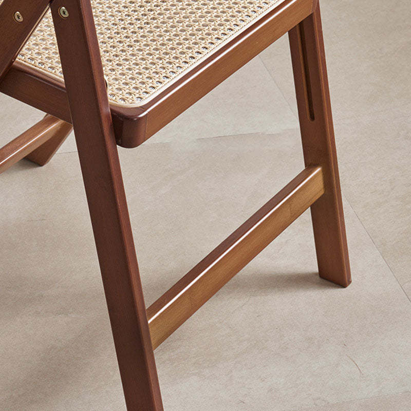 Minimalist Foldable Rattan Wood Dining Chair