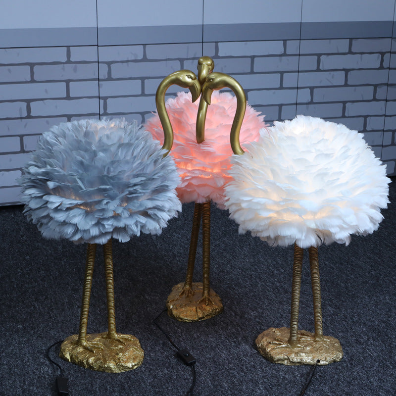 Lighom nordic goose flamingo white table lamps — General Switch / 220V-240V (UK/AU)
