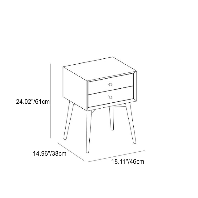 Nordic Wood 2-Drawer Side Table — Walnut