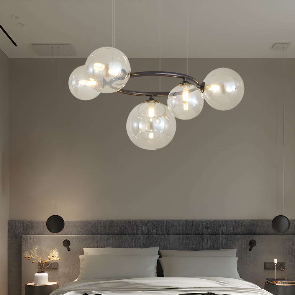 5/7/9-Light Glass Ball Circular Contemporary Chandelier