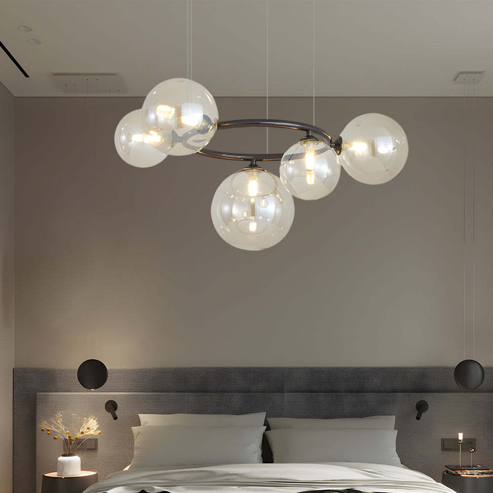5/7/9-Light Glass Ball Circular Contemporary Chandelier