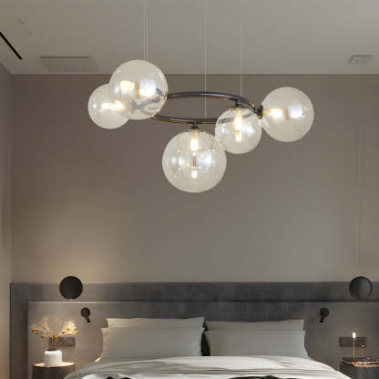 5/7/9-Light Glass Ball Circular Contemporary Chandelier
