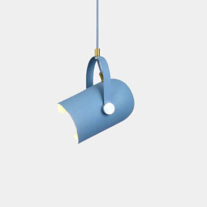 Macaron Metal Cylinder Spotlight Adjustable Pendant Light