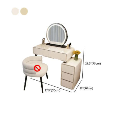 Rectangular White Wood LED Mirror Vanity — White / Rock Beam