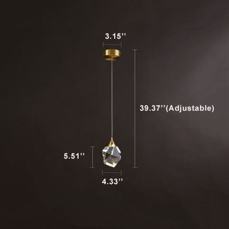 Modern Stone Crystal LED Pendant Light