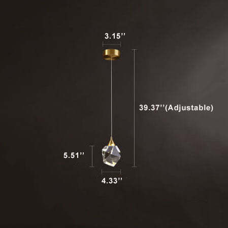 Modern Stone Crystal LED Pendant Light