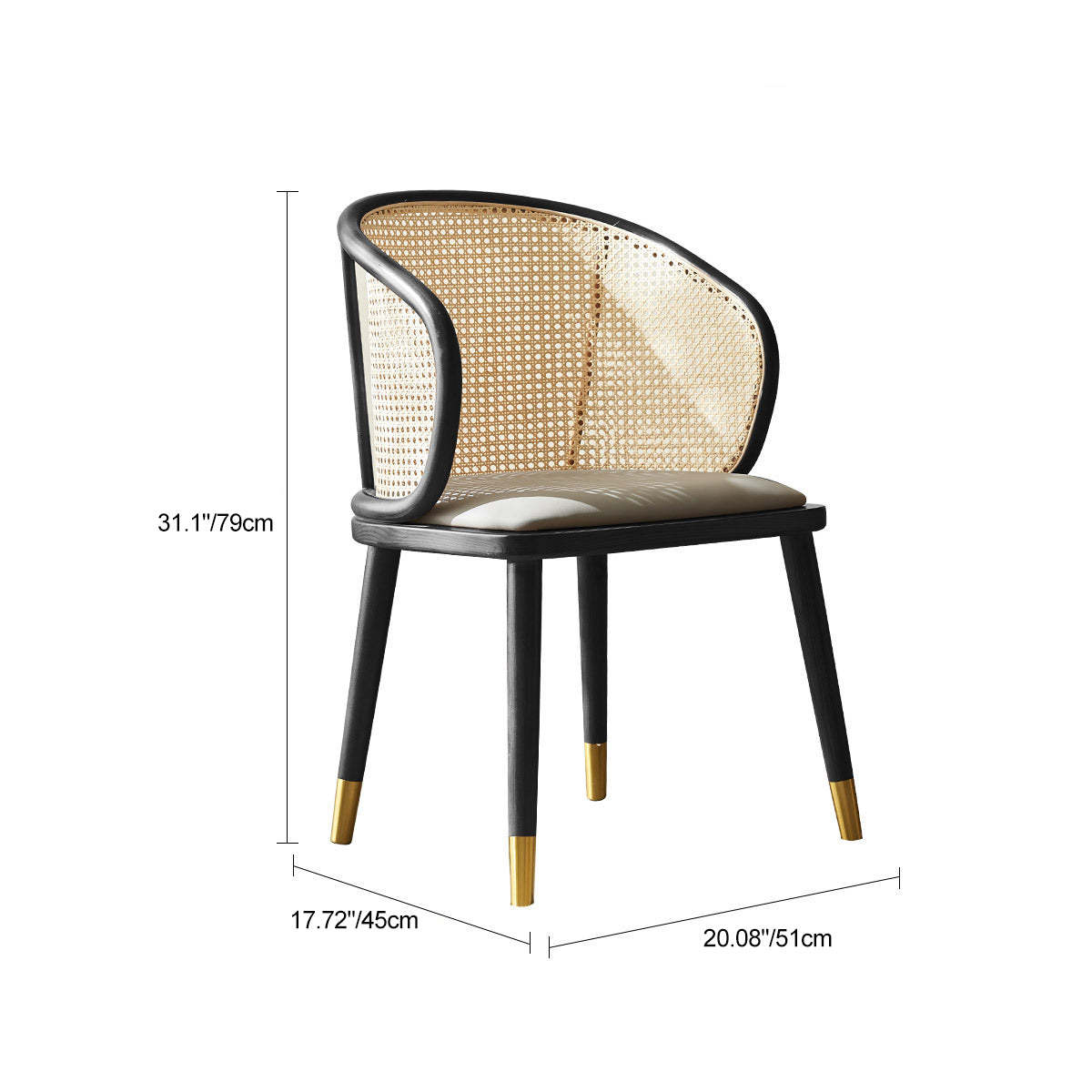 Scandinavian Oval Rattan Wood Dining Chair