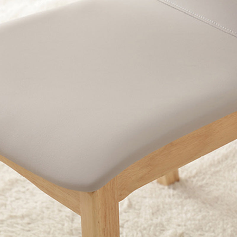 Nordic Leather Wood Frame Dining Chair — Pink + White Frame