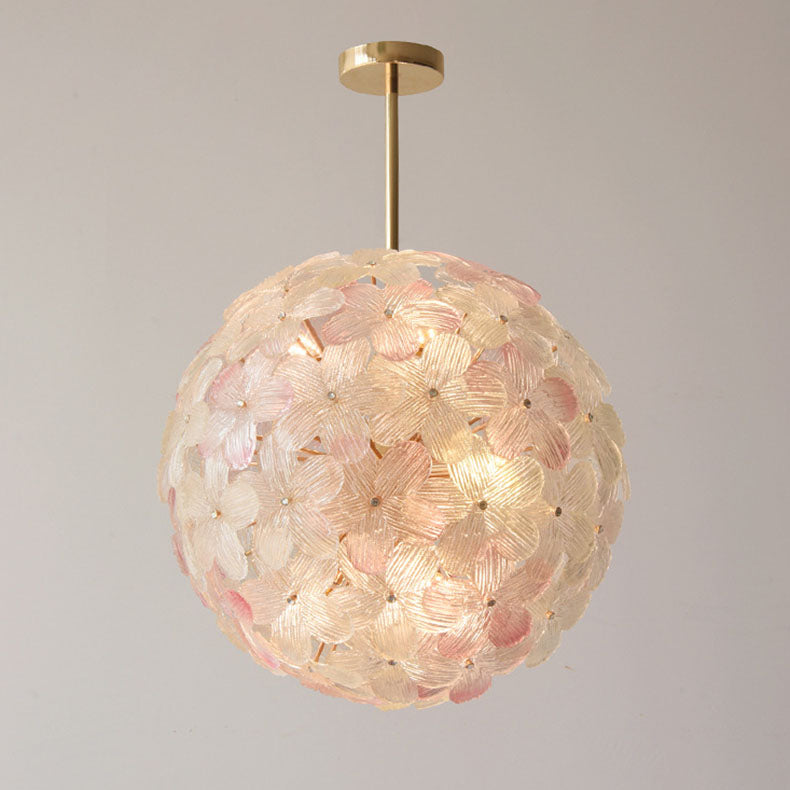 Art Deco Cinquefoil Spherical Glass Chandelier