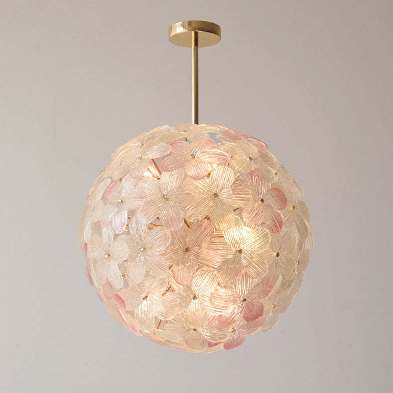 Art Deco Cinquefoil Spherical Glass Chandelier