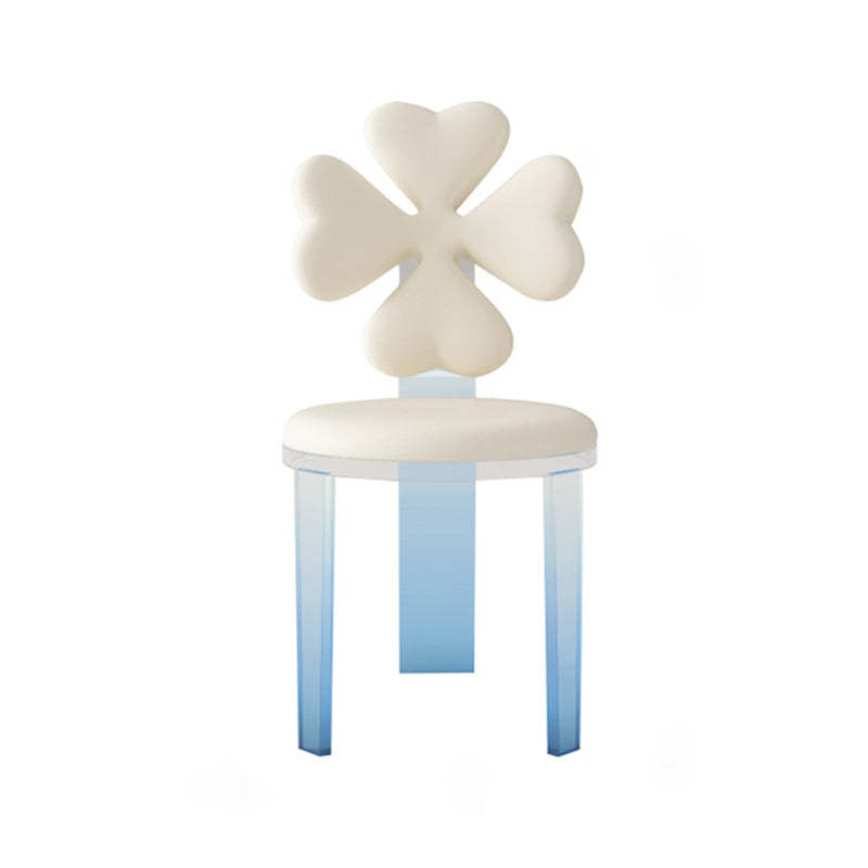 Minimalist Clover Microfiber Leather Acrylic Dining Chair