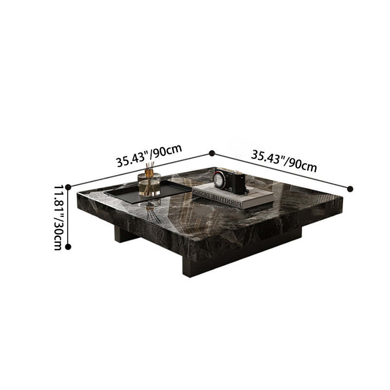 Modern Slate Steel Wood Coffee Table — E