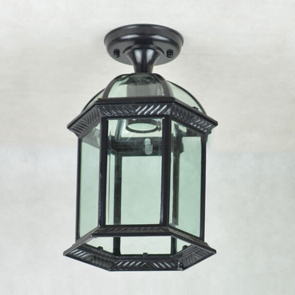 European Outdoor Hexagonal Lantern Waterproof — Bronze / 220V-240V For UK/AU