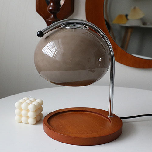 Vintage Glass Dome Solid Wood Melting Wax Table Lamp