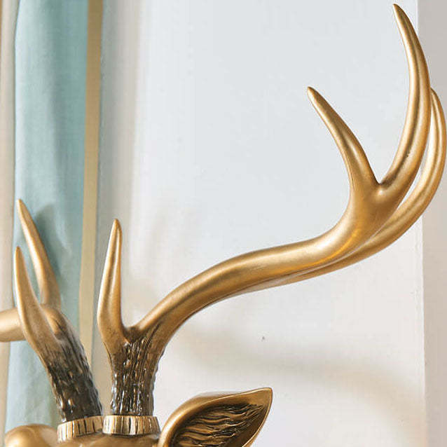 European Retro Deer Head Resin Sconce