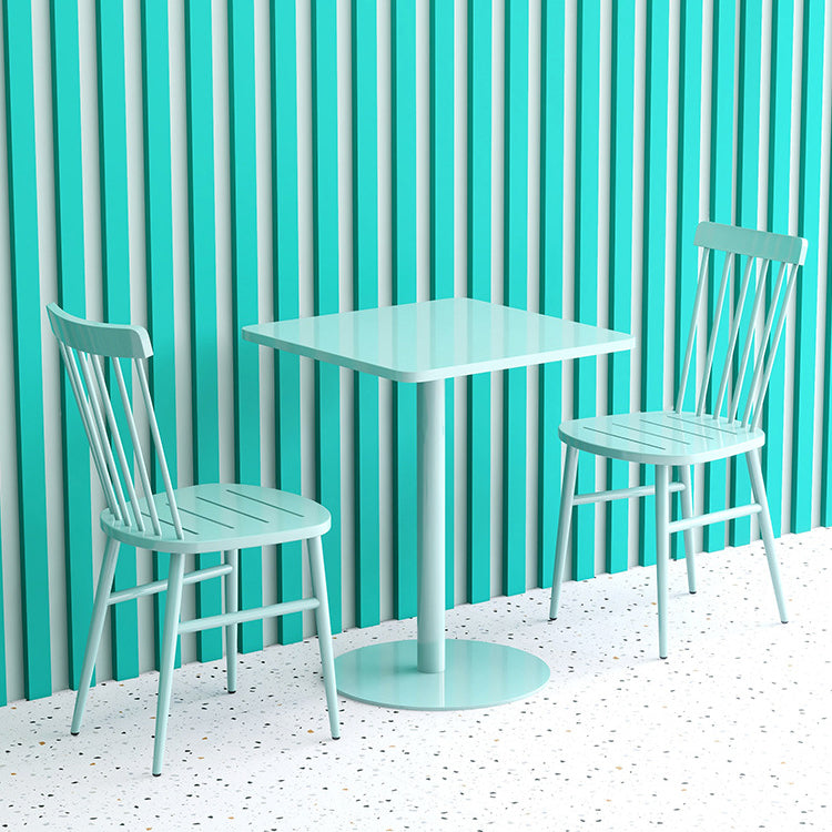 Scandinavian Square Steel Armchair — Tiffany Blue