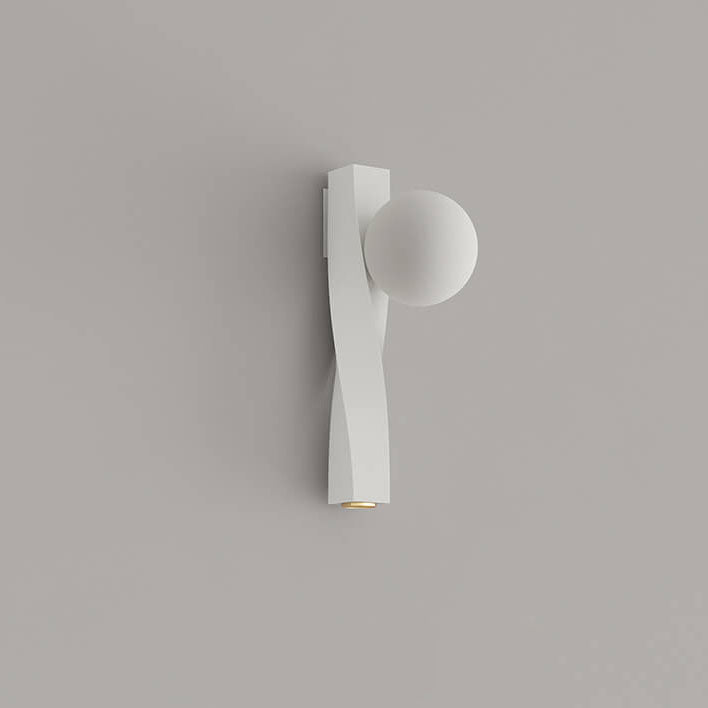 Nordic Minimalist Cream Plastic Long Sphere Wall Sconce