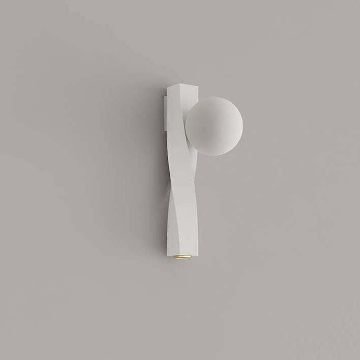 Nordic Minimalist Cream Plastic Long Sphere Wall Sconce
