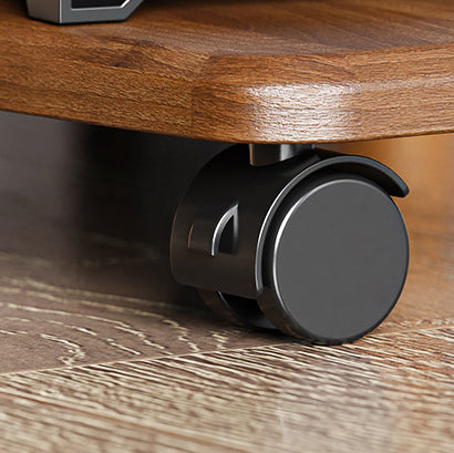 Scandinavian Wood Carbon Steel Movable End Table 2-Tier
