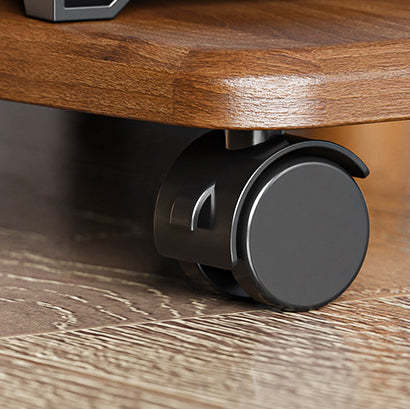 Scandinavian Wood Carbon Steel Movable End Table 2-Tier