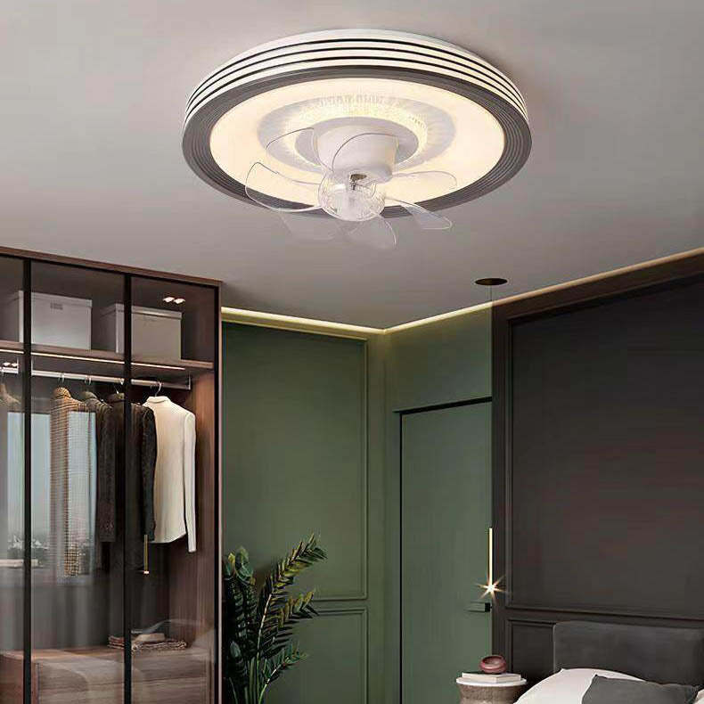 Minimalist Round LED Flush Mount Fan Light