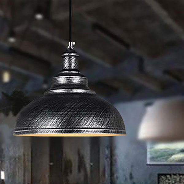 Industrial Dome Pot Lid Iron Pendant