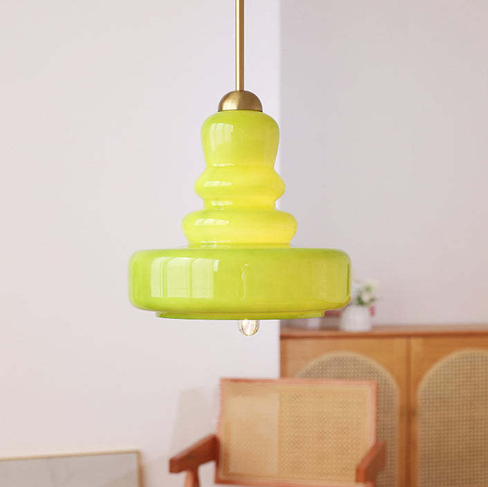 Modern Colorful Glass Gourd Pendant Light