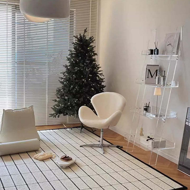 Minimalist Flannel Lambskin Movable Desk Chair