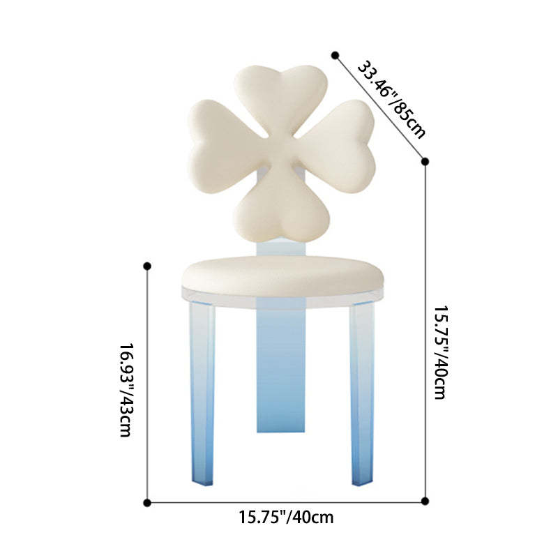 Minimalist Clover Microfiber Leather Acrylic Dining Chair