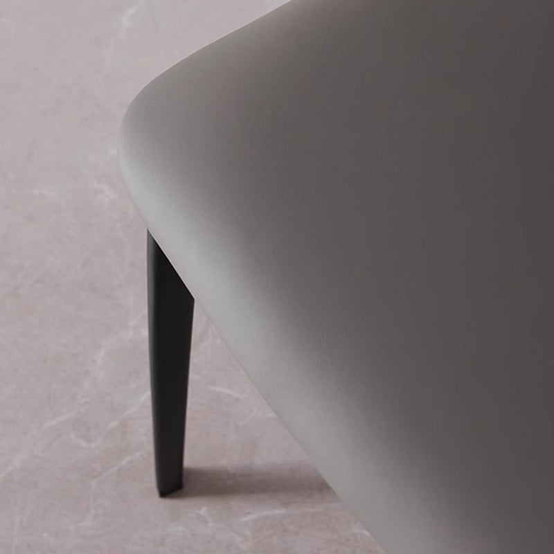Minimalist Microfiber Leather Steel Dining Chair
