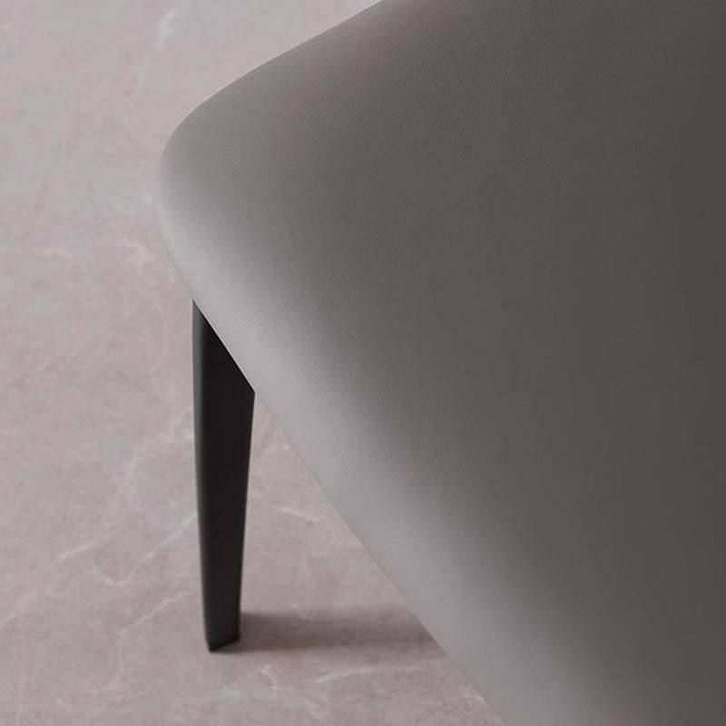 Minimalist Microfiber Leather Steel Dining Chair